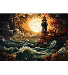 Puzzle Art Puzzle Farol em uma Tempestade de 1500 Peças