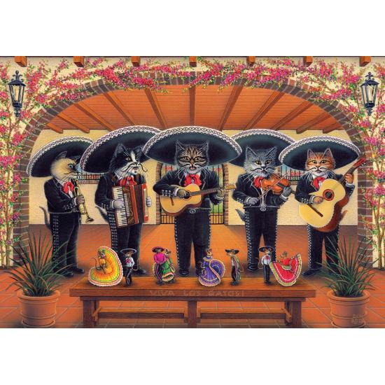 Puzzle Art Puzzle Gatos Mariachi de 500 Peças