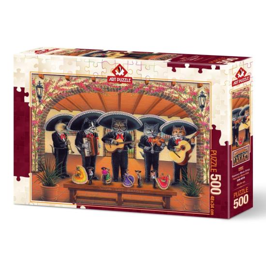 Puzzle Art Puzzle Gatos Mariachi de 500 Peças