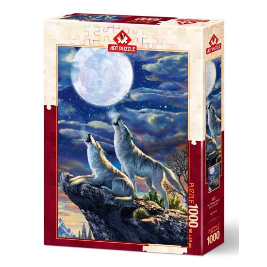 Puzzle Art Puzzle Lobos e Lua Cheia 1000 Peças