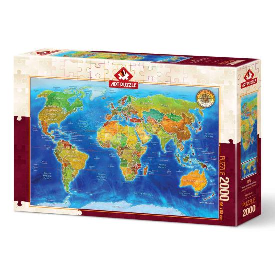 Puzzle Art Puzzle Mapa Geopolítico Mundial de 2000 Peças Puzzle Art Puzzle Mapa Geopolítico Mundial de 2000 Peças