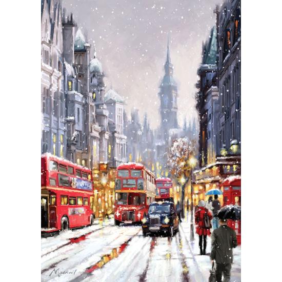 Queda de neve em Londres Puzzle Art Puzzle 1500 Peças