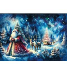 Puzzle Art Puzzle Pai Natal sob a aurora boreal de 260 peças