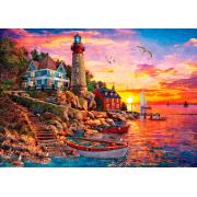 Puzzle Art Puzzle Lindo Farol ao pôr do Sol 2000