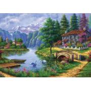Puzzle Art Puzzle Village by the Lake 1500 peças