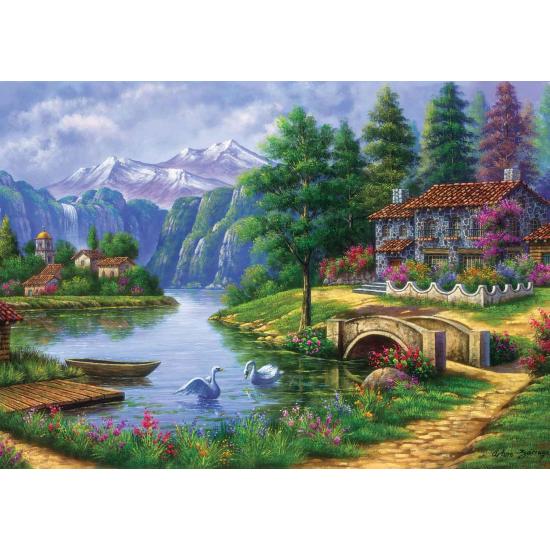 Puzzle Art Puzzle Village by the Lake 1500 peças