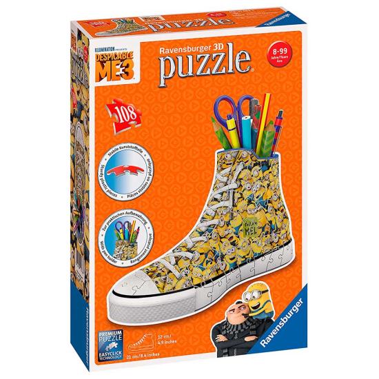 Puzzle Ball 3D Ravensburger Sneaker Minions Caneta 108 Peças
