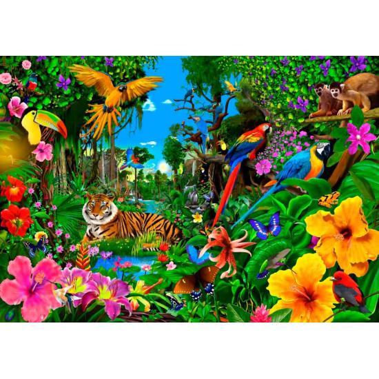 Puzzle Bluebird Sunrise in the Jungle 1500 peças Puzzle Bluebird Sunrise in the Jungle 1500 peças