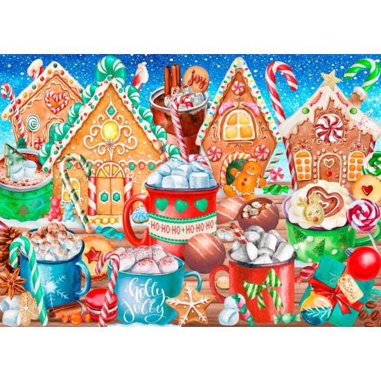 Puzzle Bluebird Bastões De Doces E Cacau 500 peças