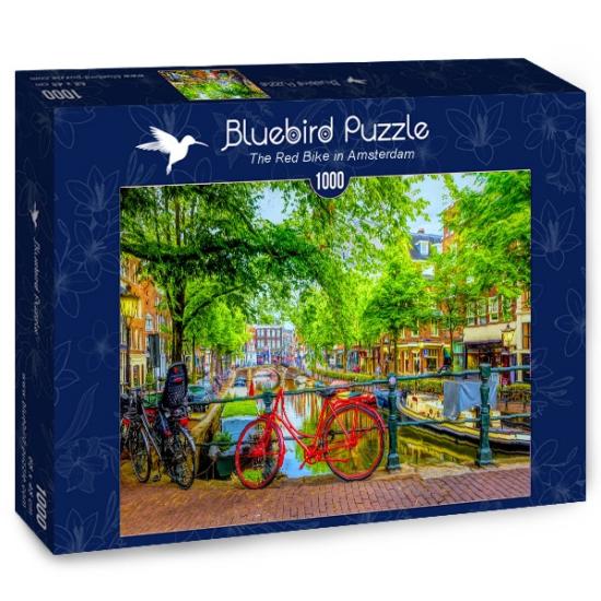 Puzzle Bluebird Red Bike em Amsterdã 1000 peças