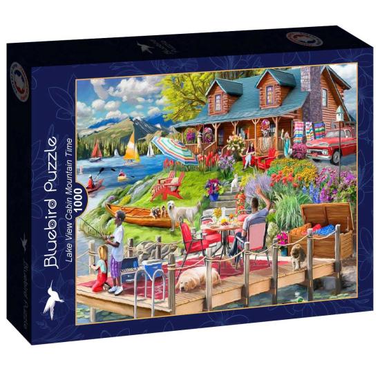 Puzzle Bluebird Cabana com vista para o lago na montanha 1000 pe