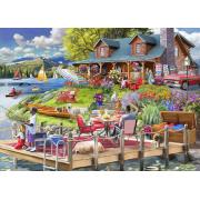 Puzzle Bluebird Cabana com vista para o lago na montanha de 500