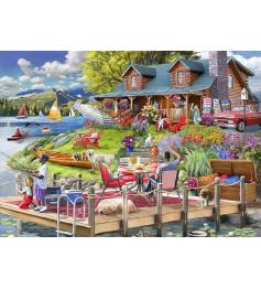 Puzzle Bluebird Cabana com vista para o lago na montanha de 500