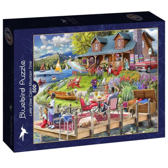 Puzzle Bluebird Cabana com vista para o lago na montanha de 500