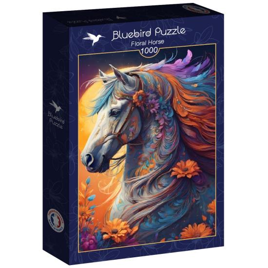 Puzzle Bluebird Cavalo Floral 1000 peças