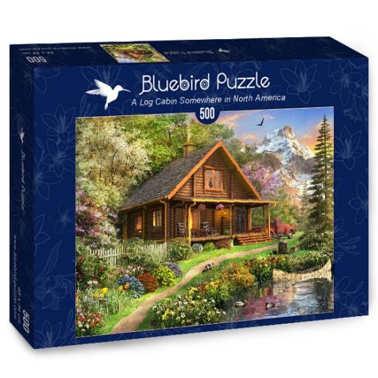 Puzzle Bluebird Cabine de Madeira do no Norte 500 peças