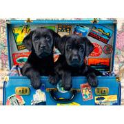 Puzzle Bluebird Cachorros Pretos Viajantes 1000 Peças