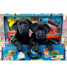 Puzzle Bluebird Cachorros Pretos Viajantes 1000 Peças