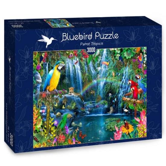 Puzzle Papagaios Bluebird nos trópicos de 3000 peças