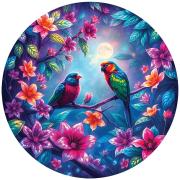 Puzzle Bluebird Redondo Pássaros No Galho 501 peças