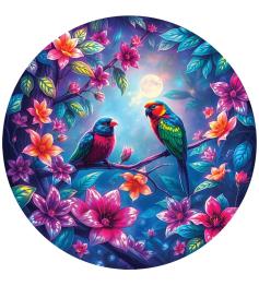 Puzzle Bluebird Redondo Pássaros No Galho 501 peças
