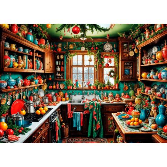 Puzzle Bluebird Cozinha Country Natal 1500 peças