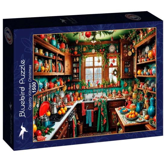 Puzzle Bluebird Cozinha Country Natal 1500 peças