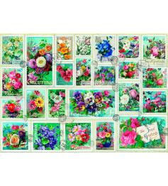 Coleção de selos de flores Puzzle Bluebird 2.000 peças