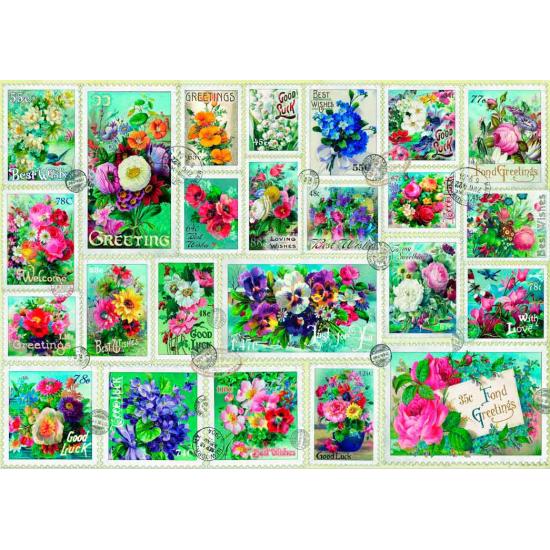 Puzzle Bluebird Coleção de Selos de Flores 2.000 peças