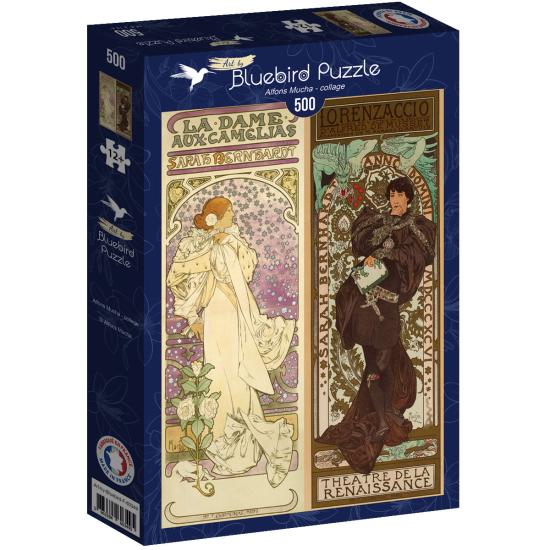 Puzzle Bluebird Collage Alfons Mucha de 500 peças
