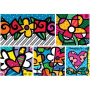 Puzzle Bluebird Colagem de Corações e Flores 1500 peças