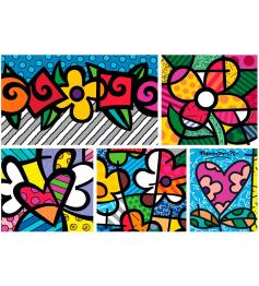 Puzzle Bluebird Colagem de Corações e Flores 1500 peças