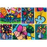 Puzzle Bluebird Colagem de Flores 2000 Peças