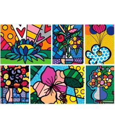 Puzzle Bluebird Colagem de Flores 2000 Peças