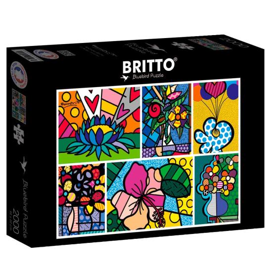 Puzzle Bluebird Colagem de Flores 2000 Peças