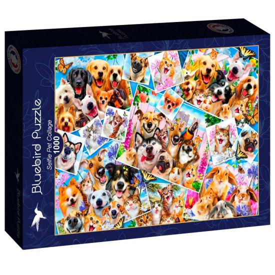 Puzzle Bluebird Colagem de Selfie de Animais de Estimação 1000