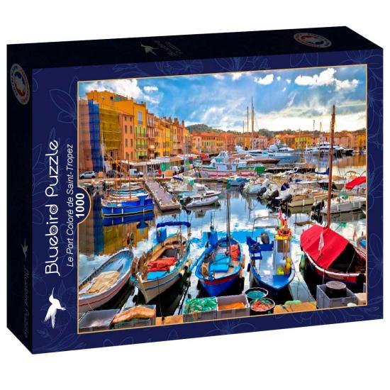 Puzzle Bluebird O Colorido Porto de St Tropez de 1000 Peças