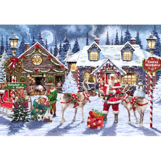 Puzzle Bluebird Oficina do Papai Noel de 1000 Peças