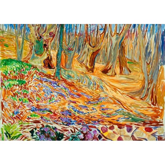 Puzzle Bluebird Elm Forrest na primavera de 1000 peças