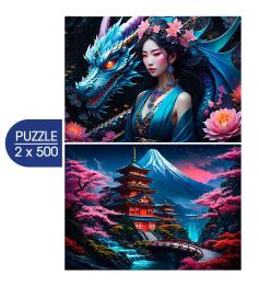 Puzzle Bluebird Espírito Japonês 2x500 Peças
