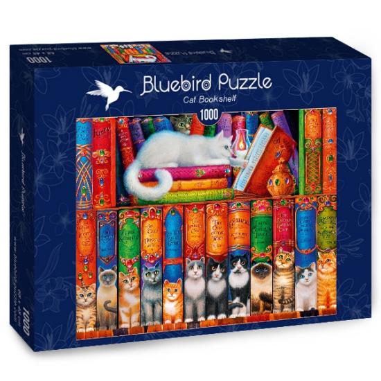 Puzzle Bluebird Estante de Livros de Gato de 1000 peças
