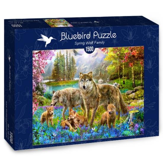 Puzzle Bluebird Família de Lobos na Primavera 1500 Peças Puzzle Bluebird Família de Lobos na Primavera 1500 Peças