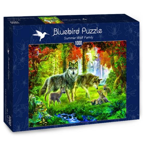 Puzzle Bluebird Família de lobos no verão 1000 peças Puzzle Bluebird Família de lobos no verão 1000 peças