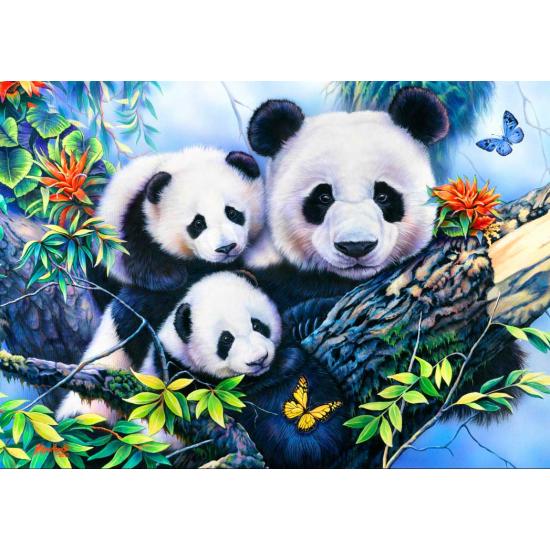 Puzzle Bluebird Família Panda de 1000 peças