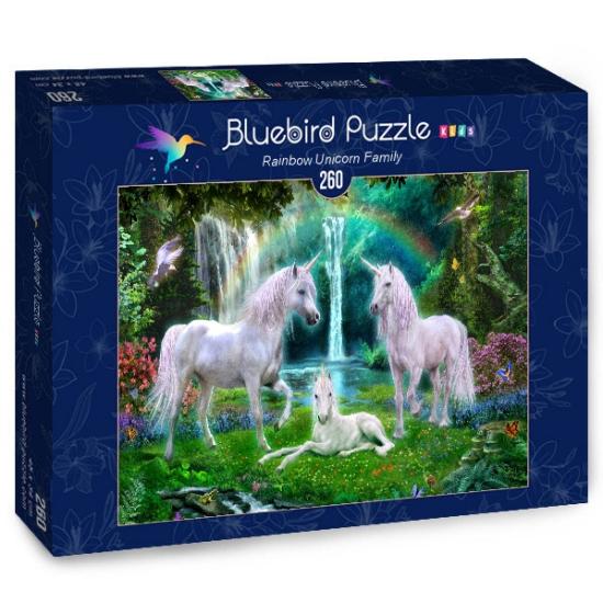 Puzzle Bluebird Rainbow Unicorn Family 260 peças
