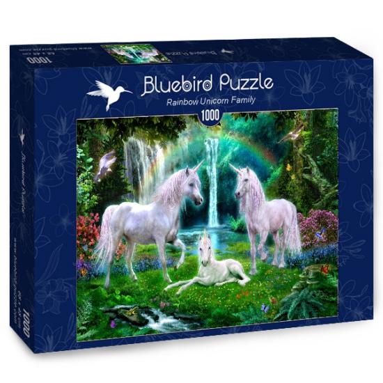 Puzzle Bluebird Rainbow Unicorn Family 1000 peças Puzzle Bluebird Rainbow Unicorn Family 1000 peças
