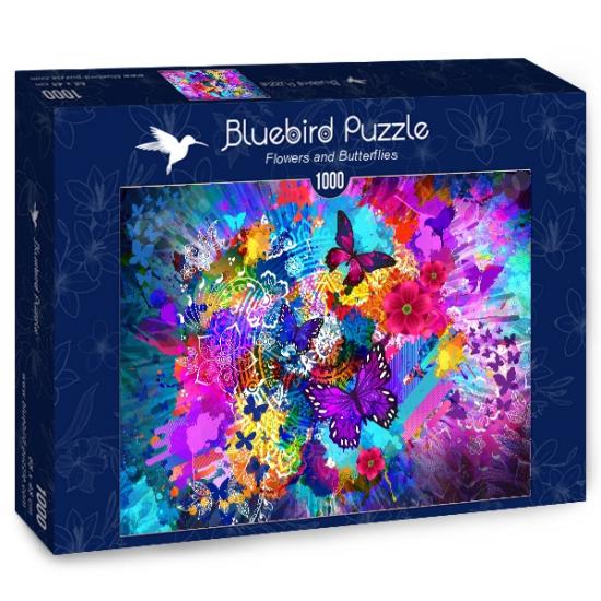 Puzzle Bluebird Flores e Borboletas 1000 Peças