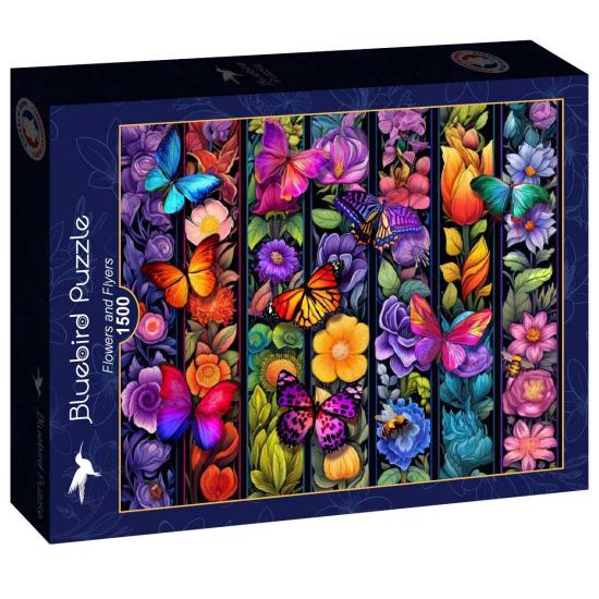 Puzzle Bluebird Flores e Borboletas 1500 peças