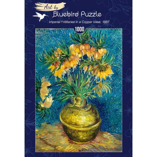 Puzzle Bluebird Imperial Fritillarys em vaso de cobre 100