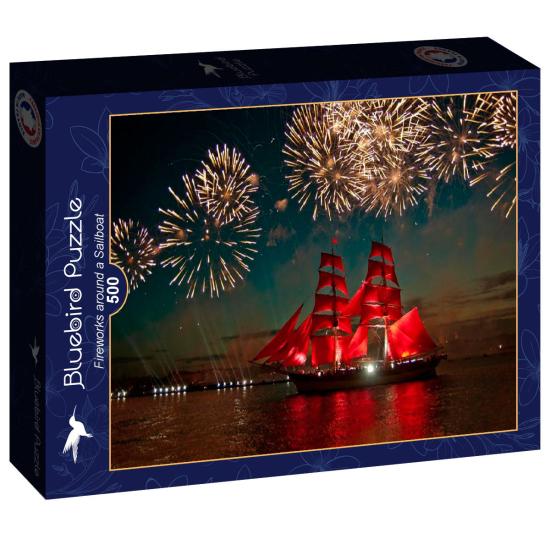 Puzzle Bluebird Fogos de Artifício em um Veleiro 500 peças Puzzle Bluebird Fogos de Artifício em um Veleiro 500 peças